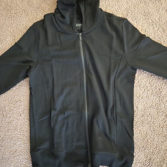 NEW Mens Unbound Merino Compact Travel Hoodie In Black Jacket Small - Picture 3 of 8